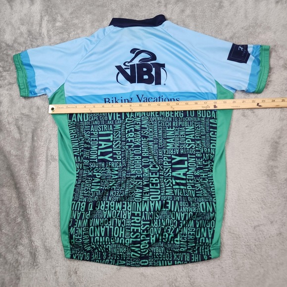 Primal Shirt VBT Biking Vacations Mens Medium Blue Green Xanterra Cycling Jersey - Picture 10 of 14